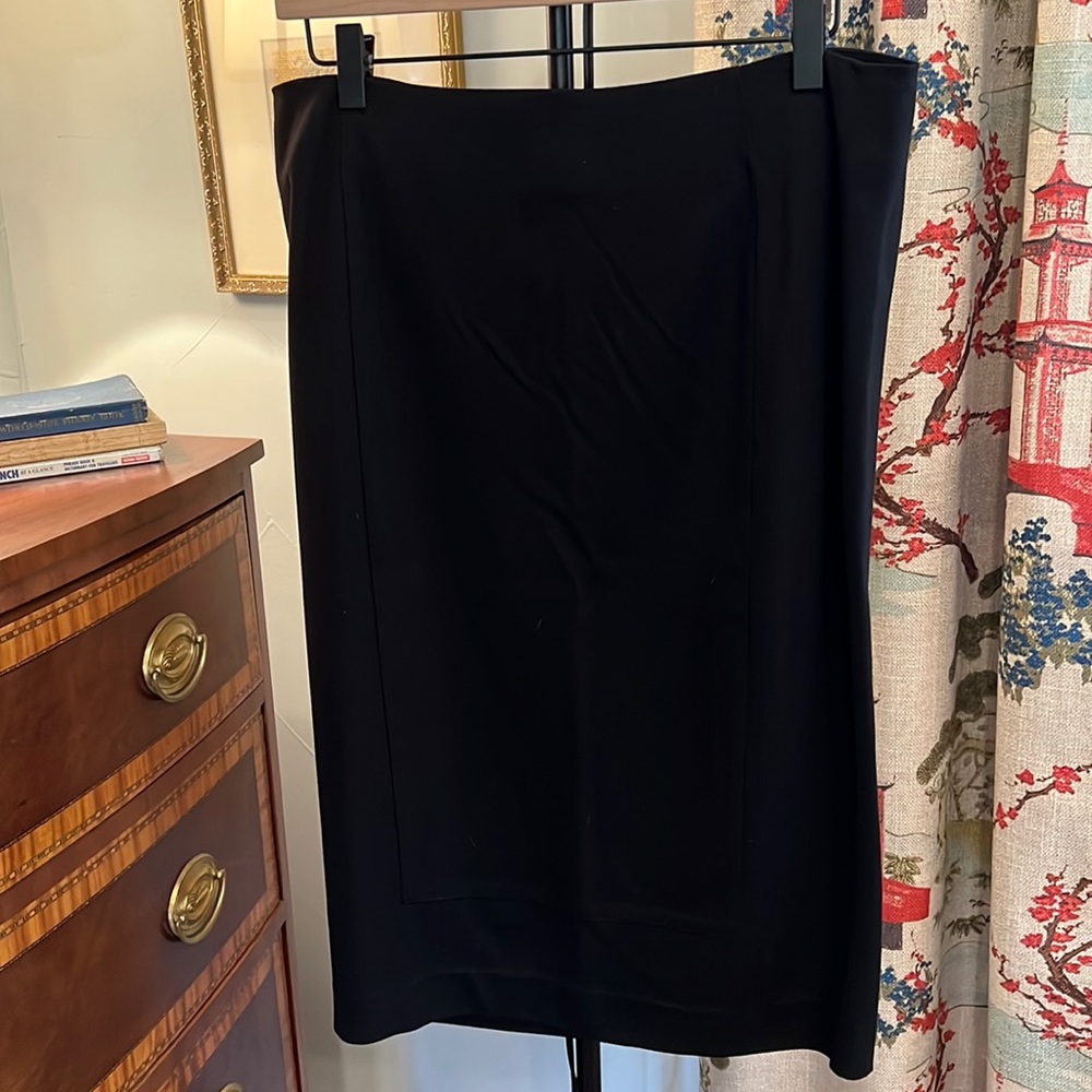 CABI Black Ponte Seamed Pencil Skirt Size 12